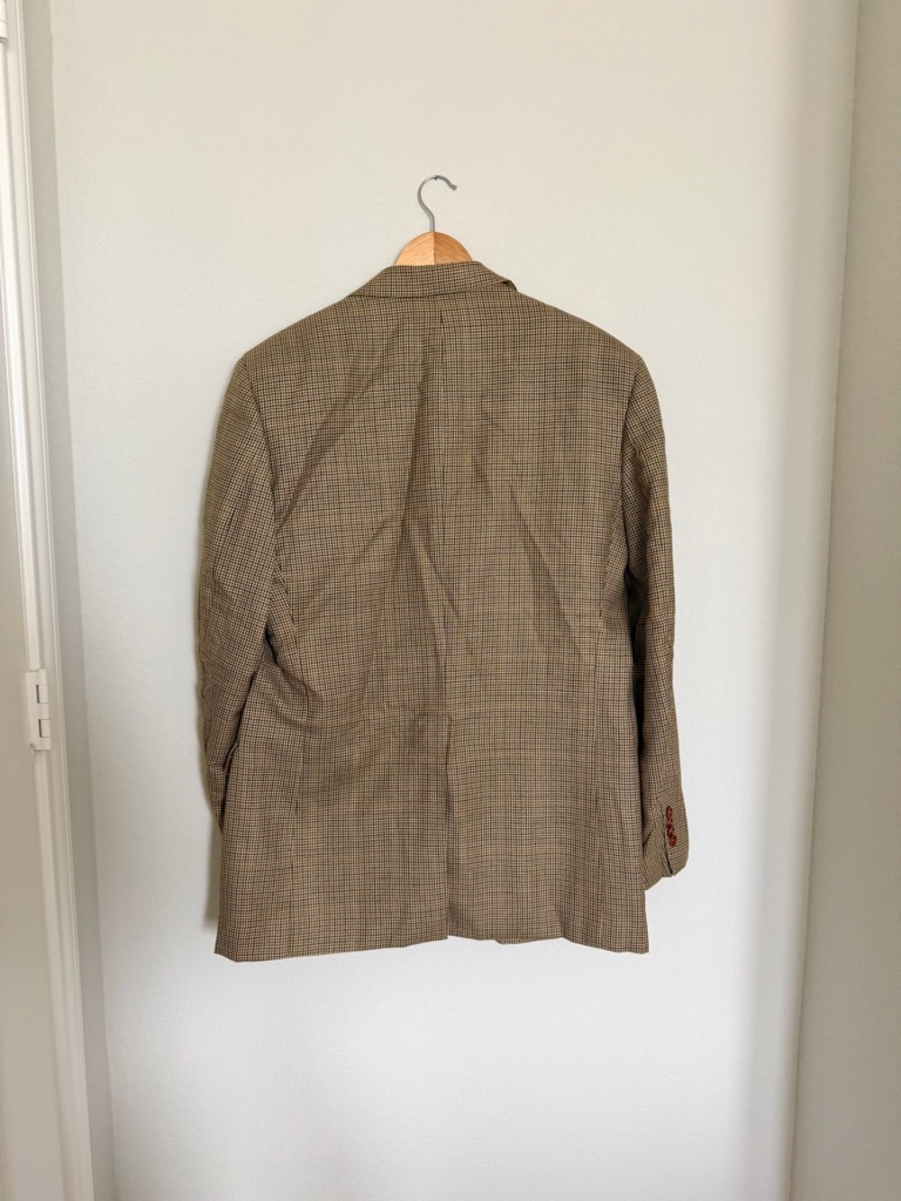 Brooks Brothers Blazer Mens Size 44L Brown Gingham Houndstooth Sports Coat Italy - Picture 3 of 15